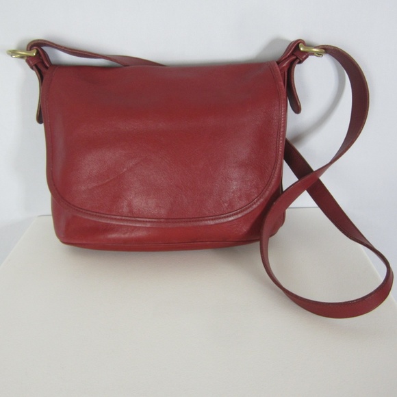 Vintage Coach Red Leather Messenger Bag 4150 USA - Picture 2 of 8